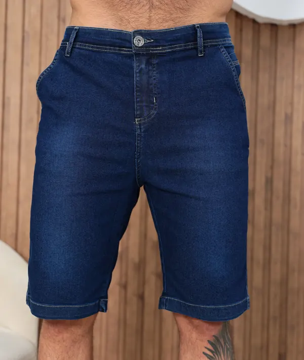 Bermuda Básica Lycra Jeans - Foto 1